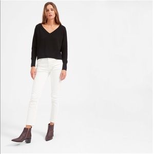 Cropped V-neck Cashmere Sweater